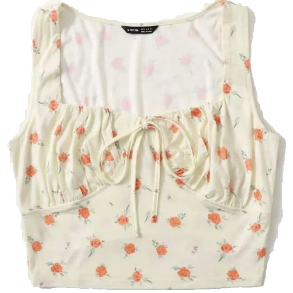 Floral print cropped tank - Picture 1 of 3